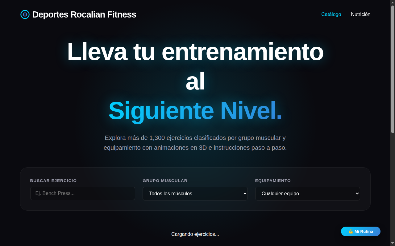 Deportes Rocalian — catálogo interactivo y planificación nutricional con IA